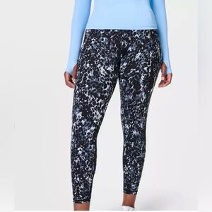 Sweaty Betty Power 7/8 Workout Leggings Grey Dapple Print Size XL